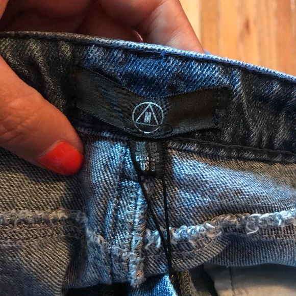 NWT MISSGUIDED Fray Edge Sequin Denim Skirt sz6 - Picture 5 of 7